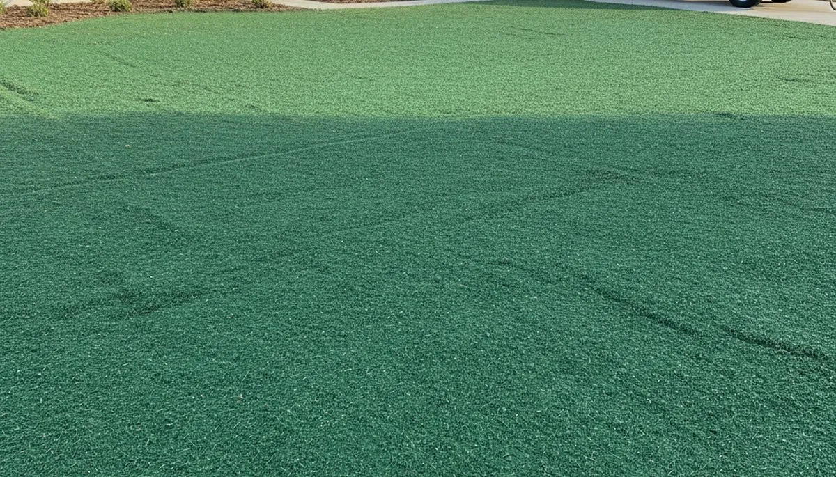 Fresh hydroseed evenly applied on prepared soil for new lawn growth in Lakeland, FL landscaping project