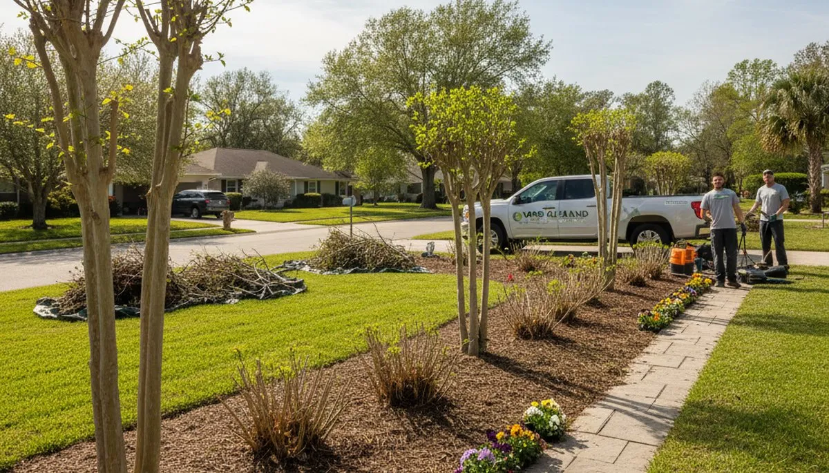 Professional yard clean up and spring landscape preparation in Lakeland, FL by Chop Chop Landscaping